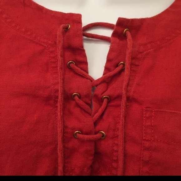 LAUREN Ralph Lauren Red Linen Top - Picture 4 of 9